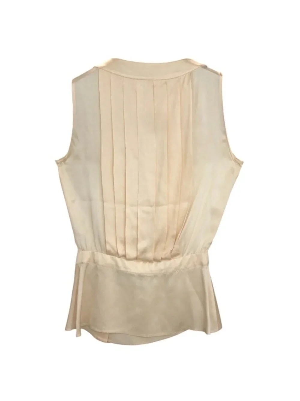 Chanel Blouse Camellia Button Silk White